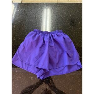 BOA USA Women's Running Shorts Sz Sm Split Hem Purple Colorful Liner 1" Inseam